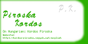 piroska kordos business card